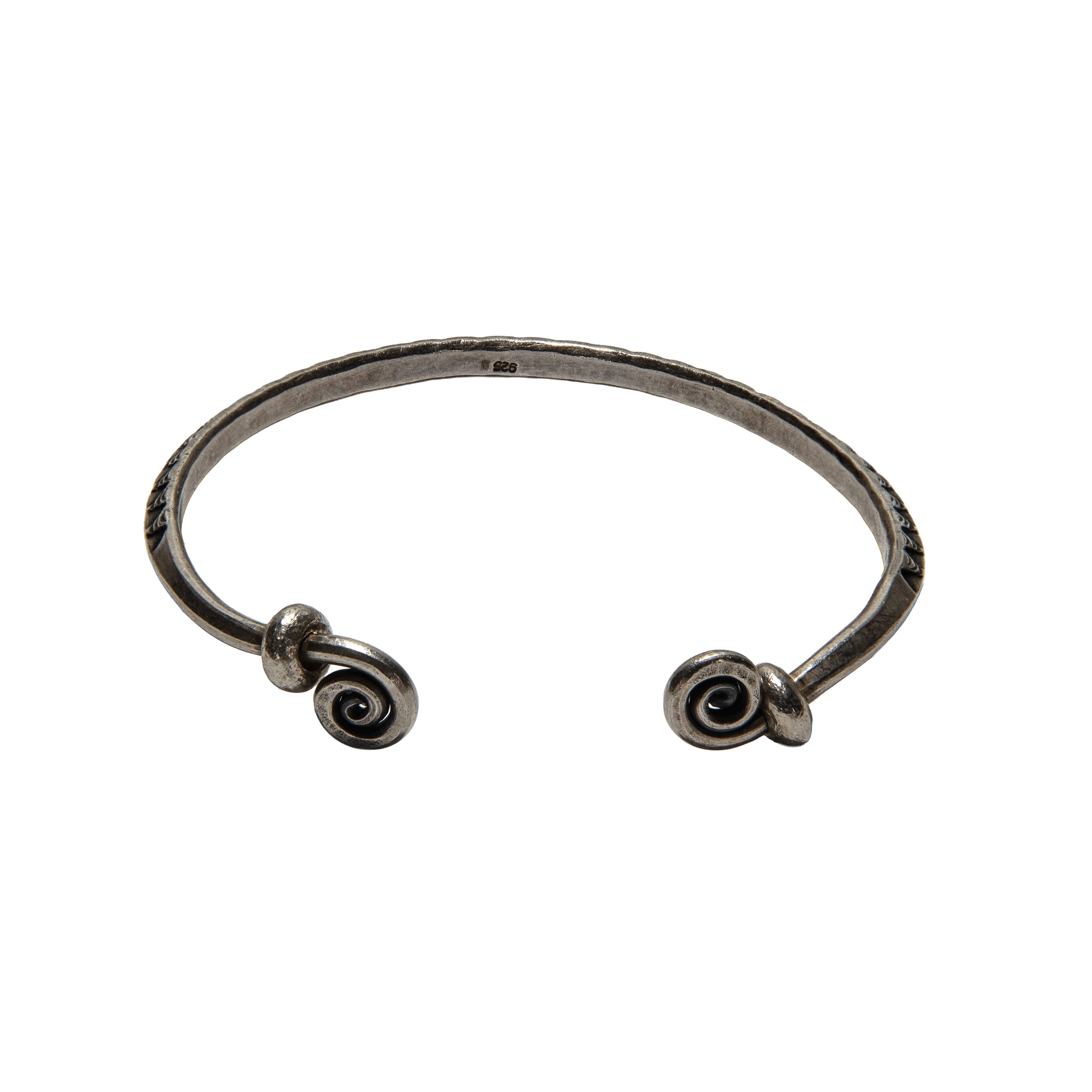 Handcrafted 98% Fine Karen Hill Tribe Silver Bangle - Spiral Cuff Bracelet, Handmade Jewelry from Chiang Rai Thailand - Lalanna Design