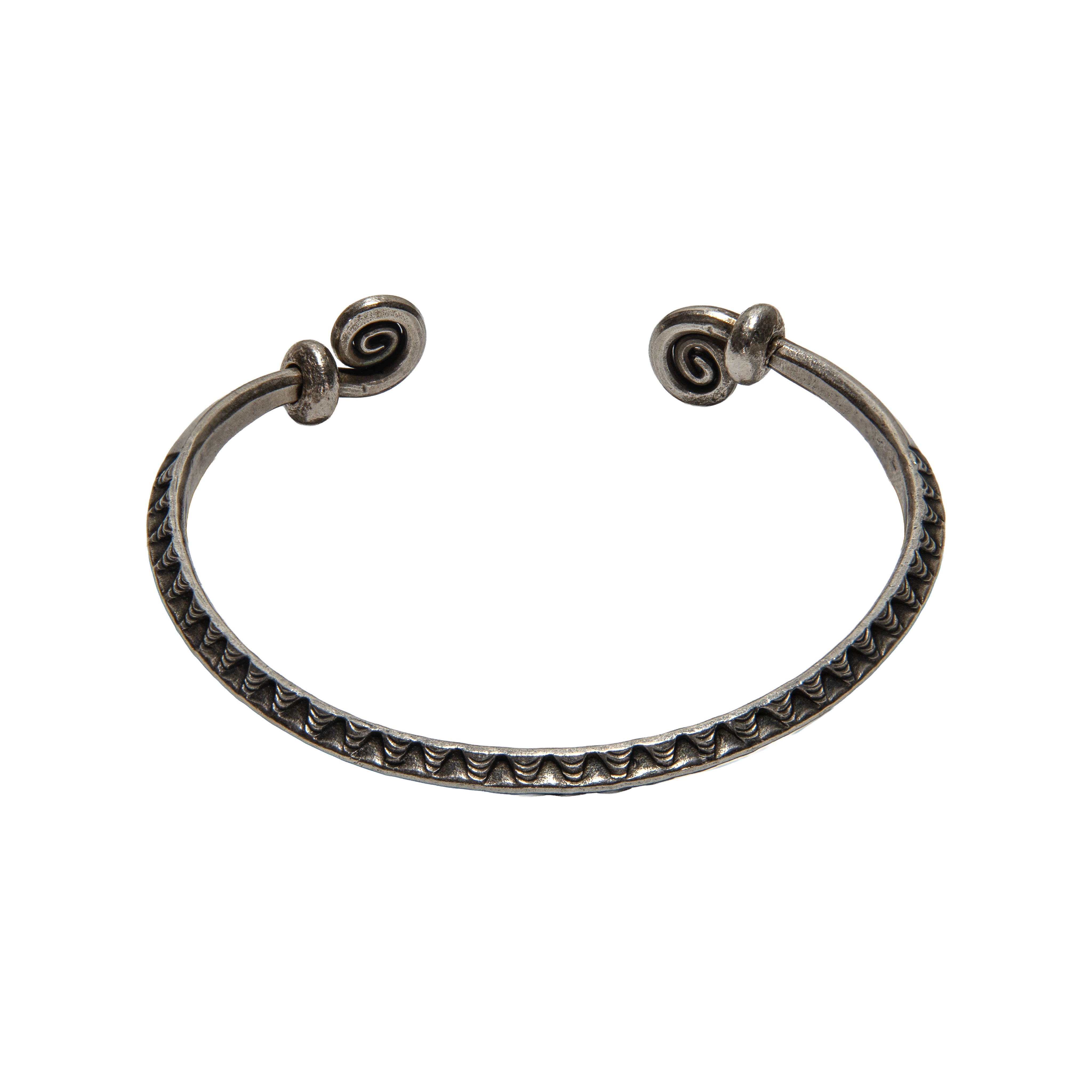 Handcrafted 98% Fine Karen Hill Tribe Silver Bangle - Spiral Cuff Bracelet, Handmade Jewelry from Chiang Rai Thailand - Lalanna Design