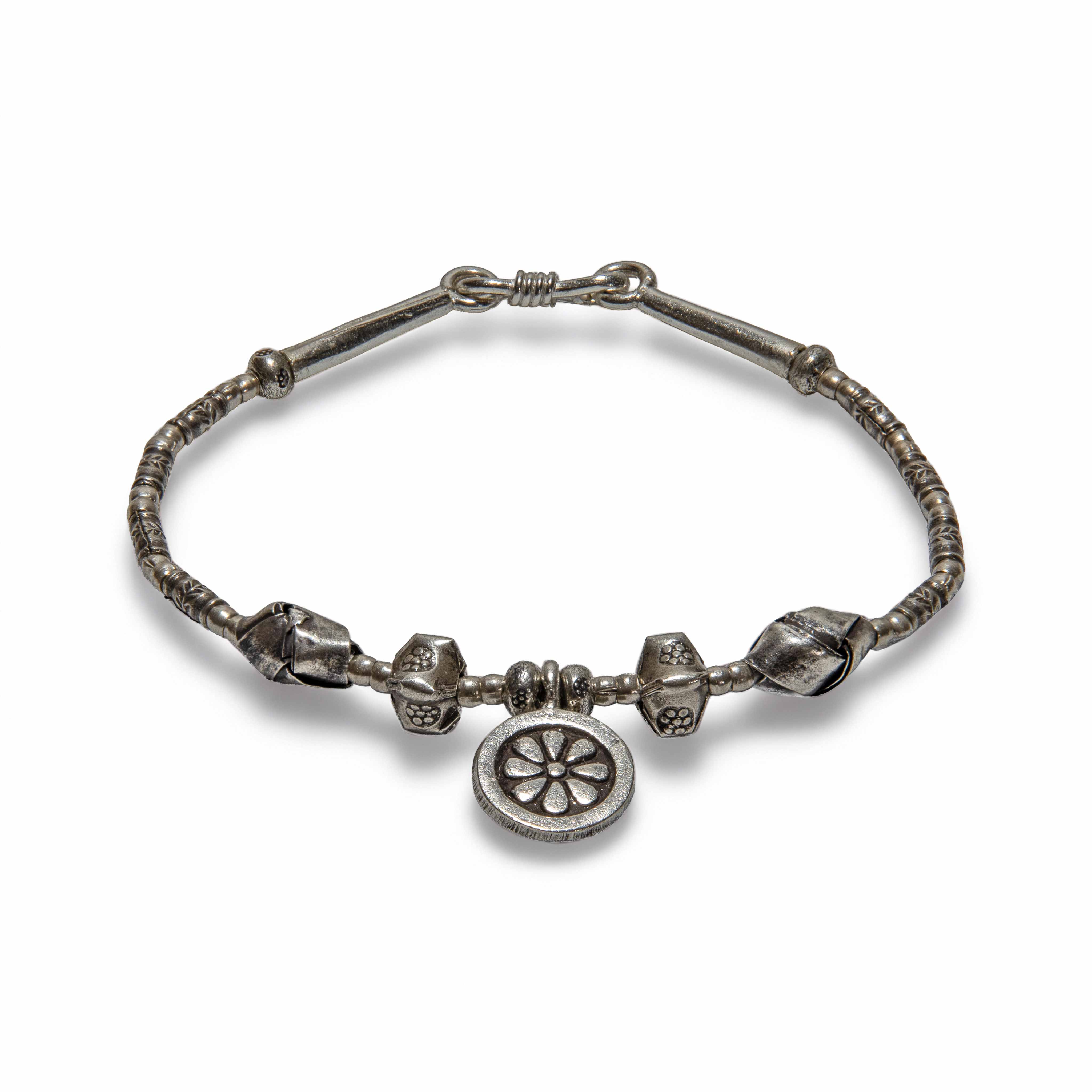 Karen Silver Floral Medallion Bracelet | Lalanna Design