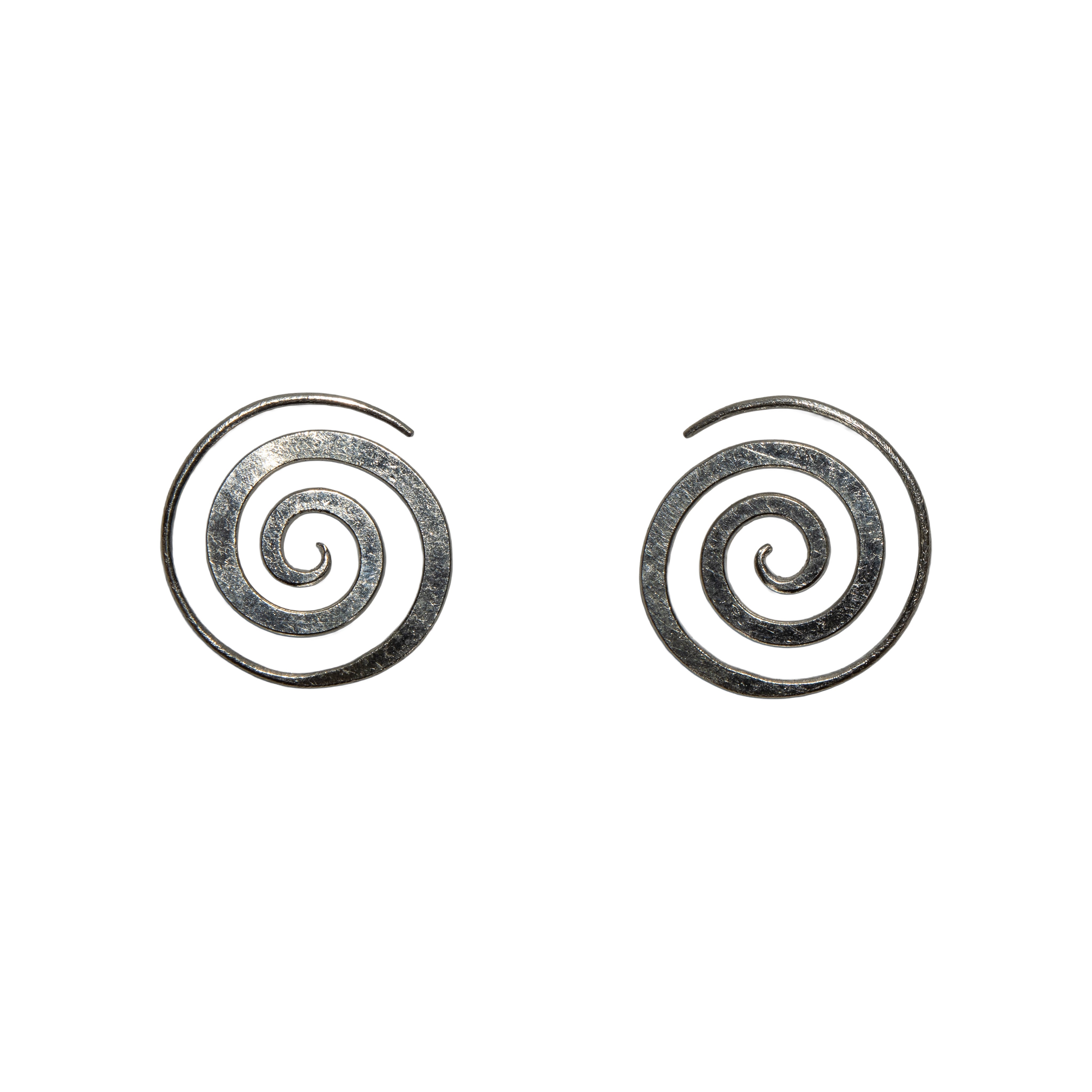 Handcrafted 98% Fine Karen Hill Tribe Silver Spiral Wire Coil Earrings, Handmade Jewelry from Chiang Rai Thailand - Lalanna Design