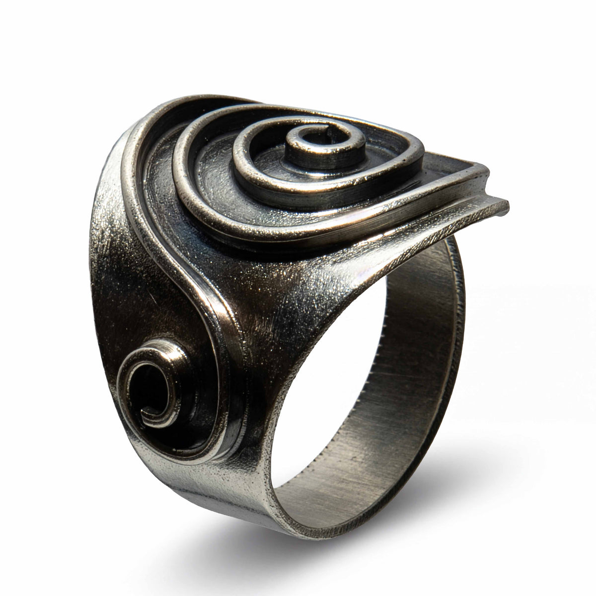 Handcrafted 98% Fine Karen Hill Tribe Silver Vortex Swirl Ring, Handmade Jewelry from Chiang Mai Thailand - Lalanna Design