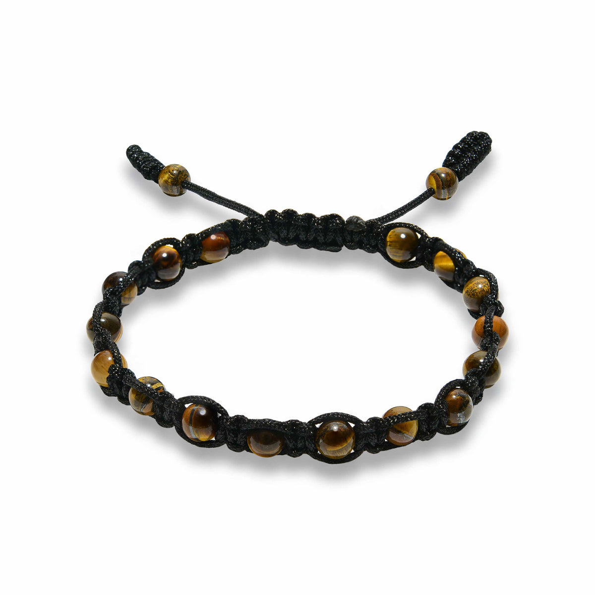 Handcrafted Bracelet Adjustable Tiger Eye Macrame Men's Bracelet, Handmade Jewelry from Chiang Mai Thailand - Lalanna Design
