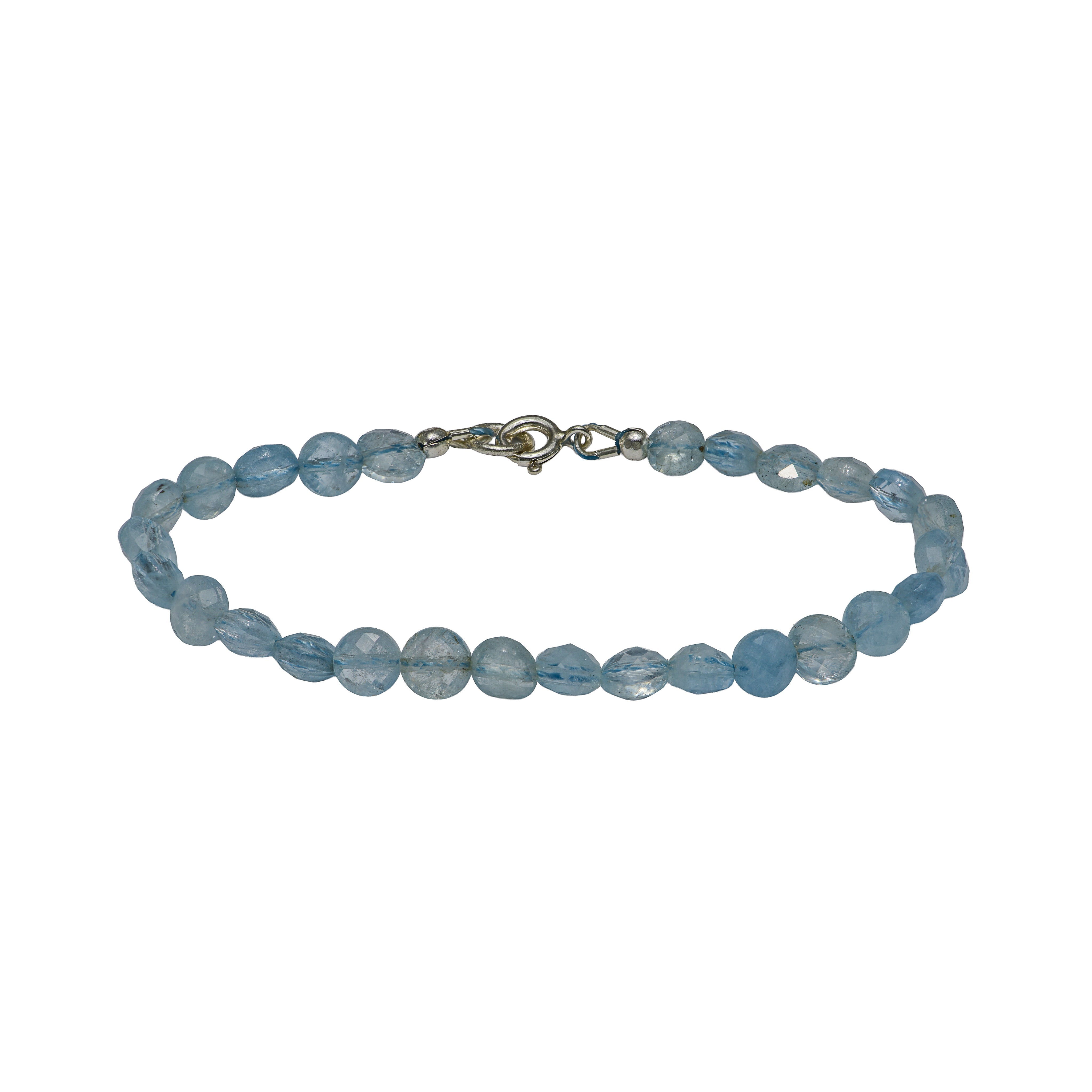 Handcrafted Faceted Aquamarine Bracelet from Chiang Mai Thailand - Lalanna Design