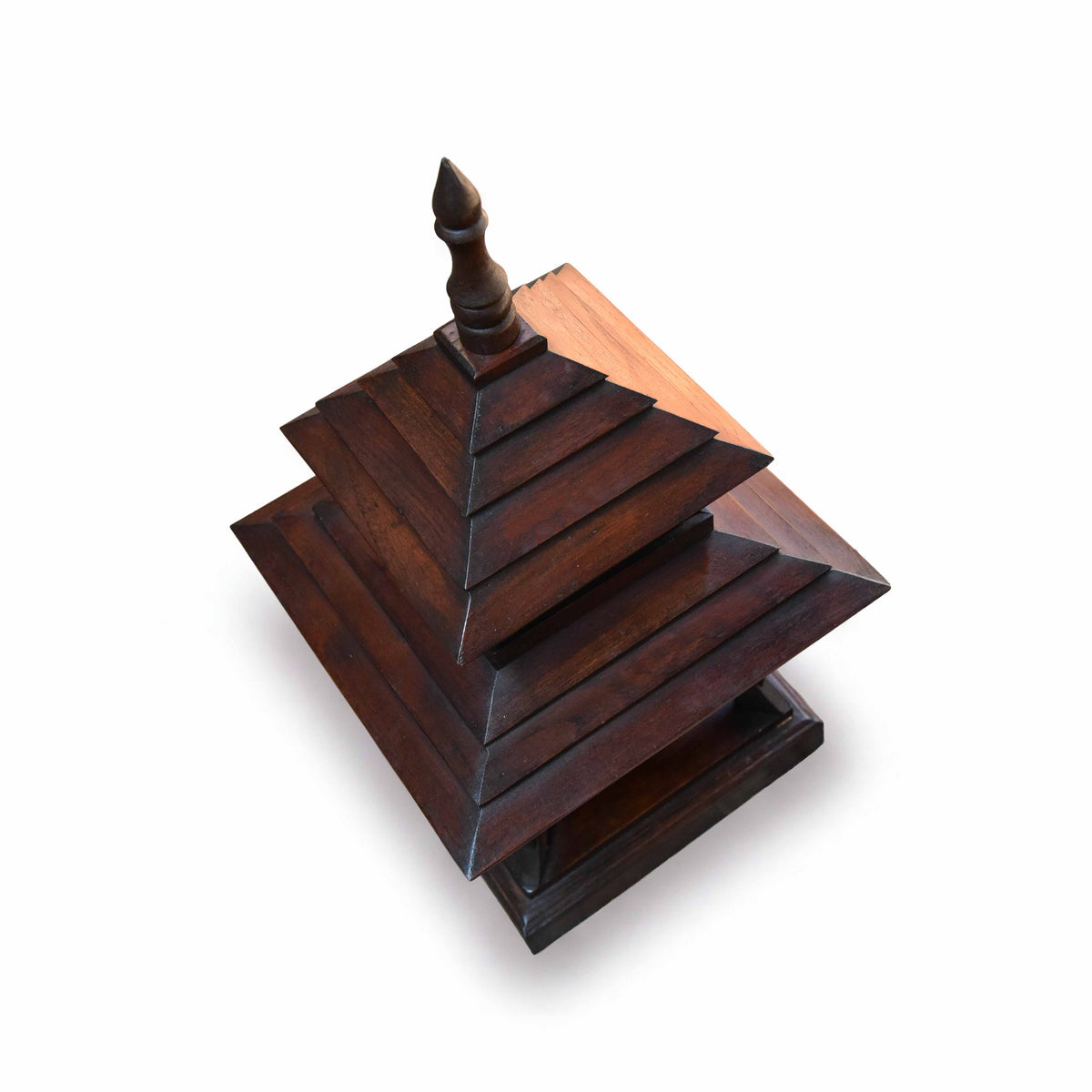 Handcrafted Hand-Carved Teak Lanna Spirit House from Chiang Mai Thailand - Lalanna Design
