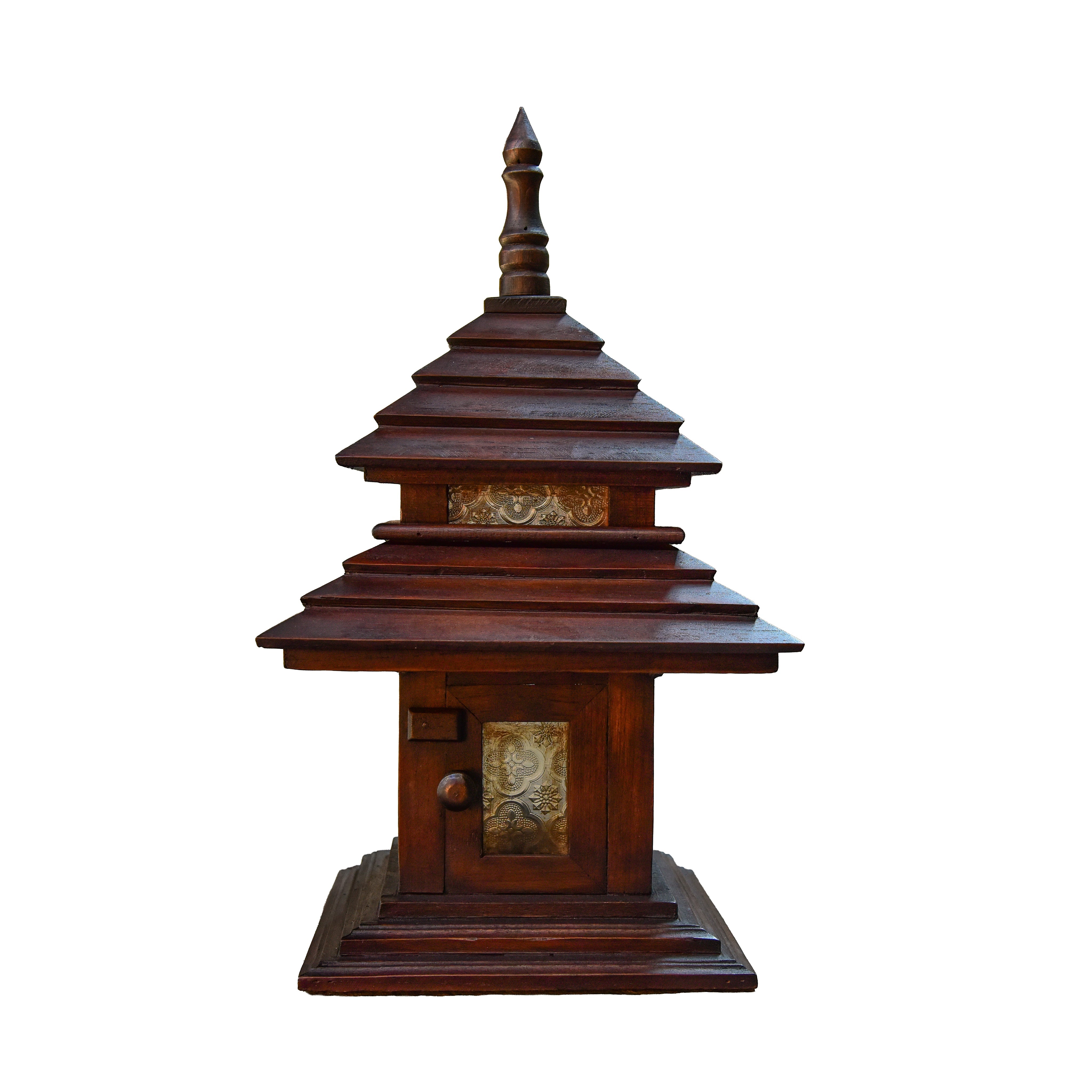 Handcrafted Hand-Carved Teak Lanna-Style Spirit House from Chiang Mai Thailand - Lalanna Design