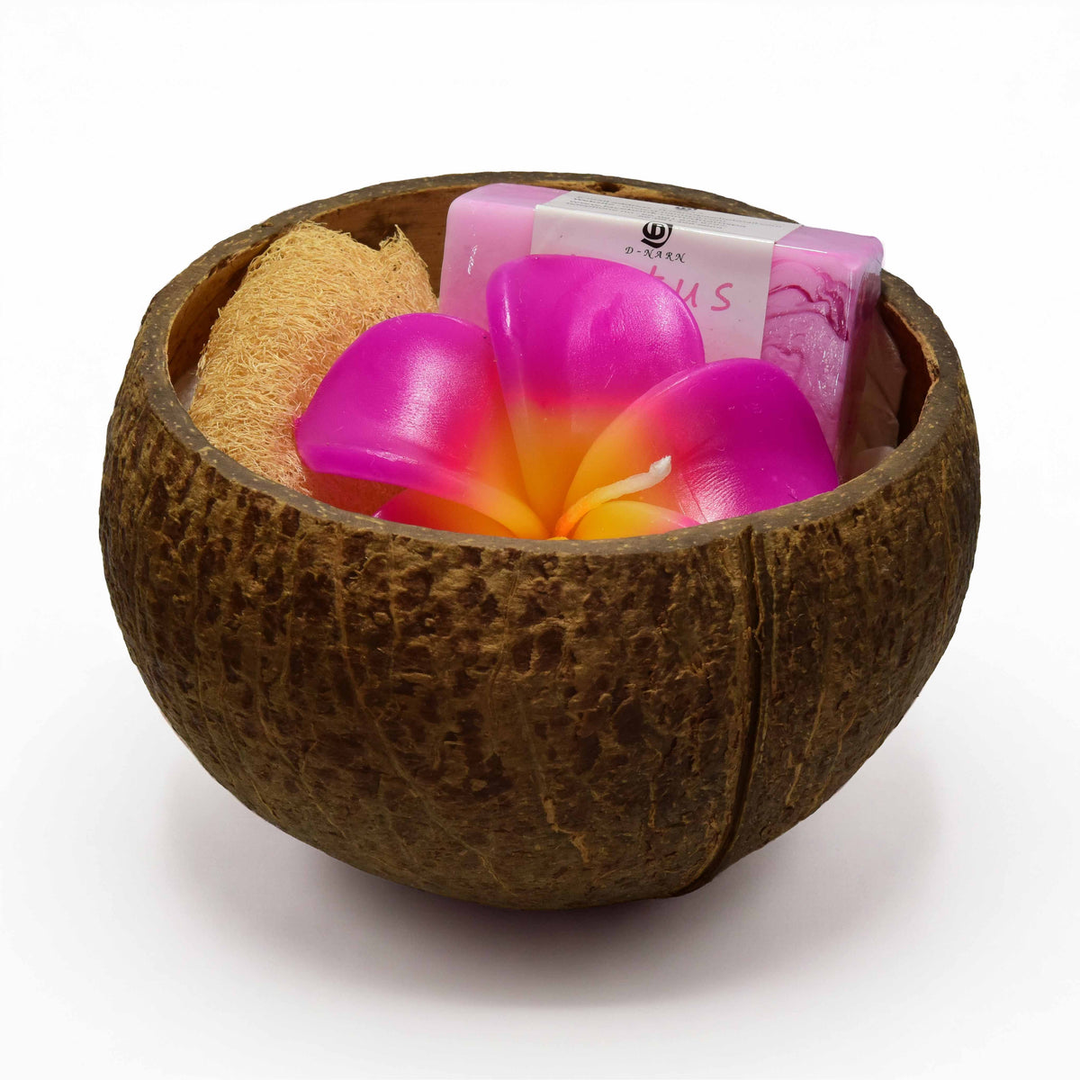 Handcrafted Lalanna Coconut Lotus-Scented Soap - Spa Set from Chiang Mai Thailand - Lalanna Design