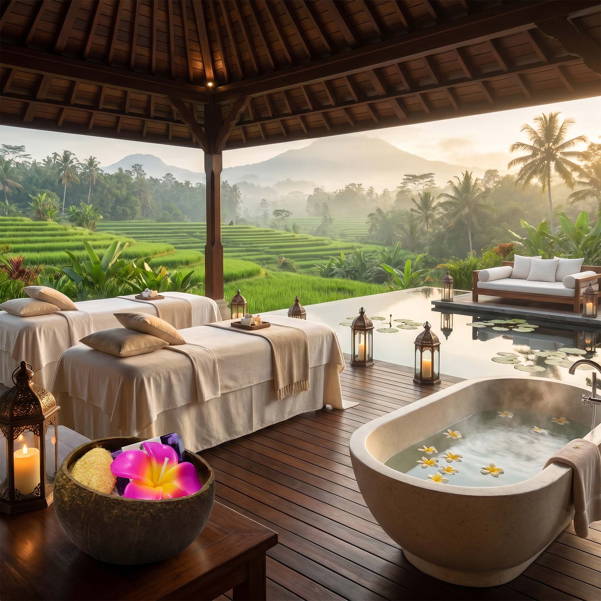 Handcrafted Lalanna Coconut Mangosteen-Scented Soap - Spa Set from Chiang Rai Thailand - Lalanna Design