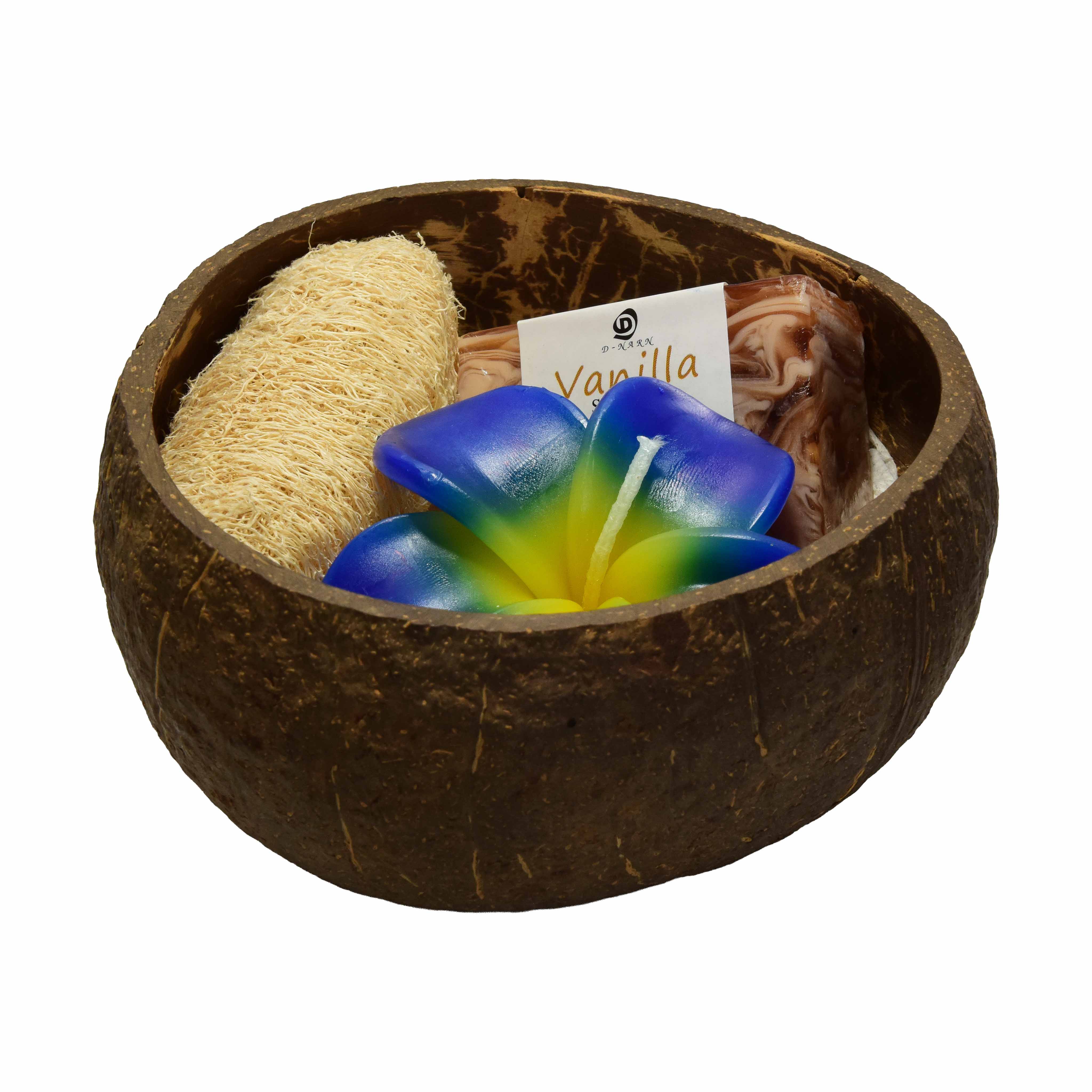 Handcrafted Lalanna Coconut Vanilla-Scented Soap - Spa Set from Chiang Rai Thailand - Lalanna Design