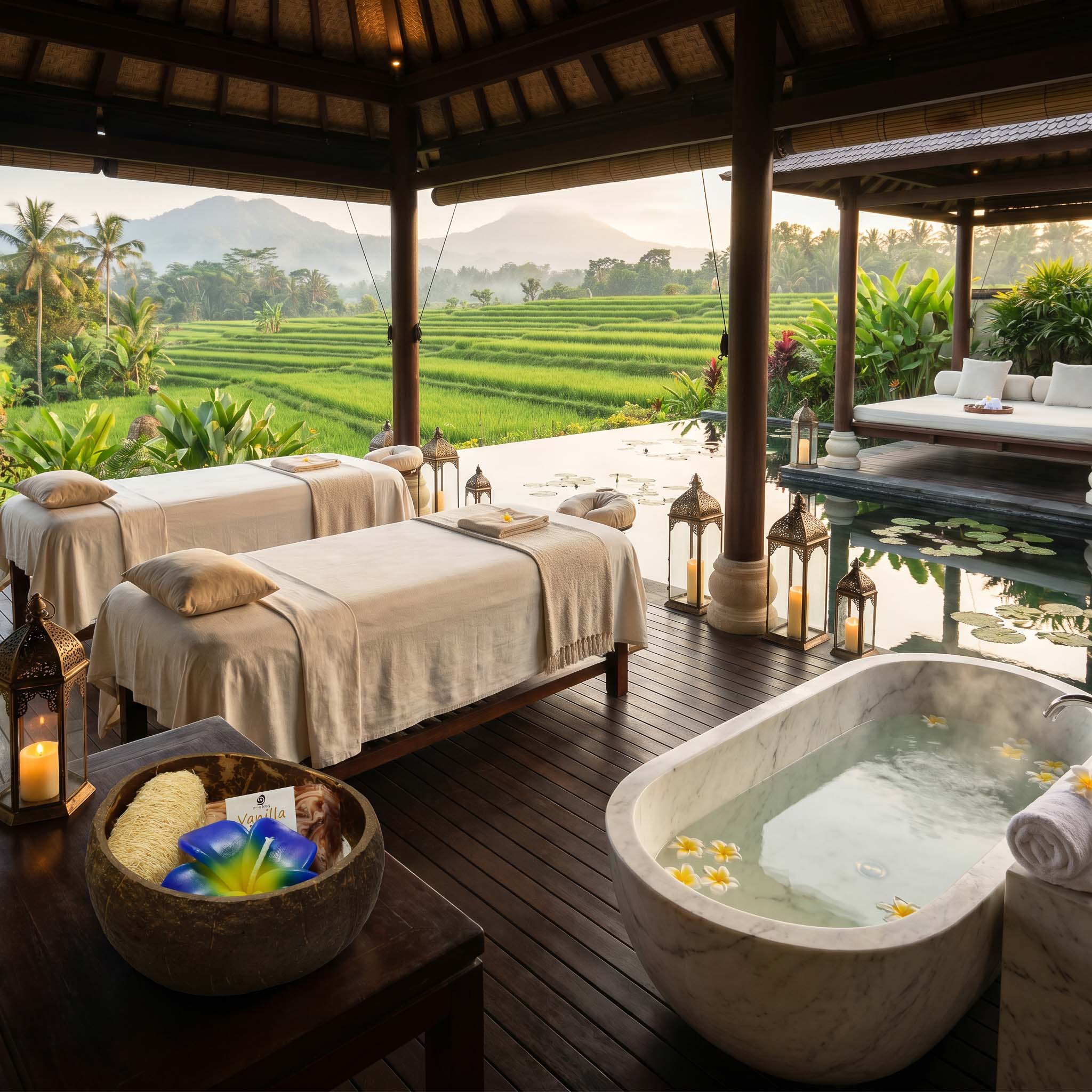 Handcrafted Lalanna Coconut Vanilla-Scented Soap - Spa Set from Chiang Rai Thailand - Lalanna Design