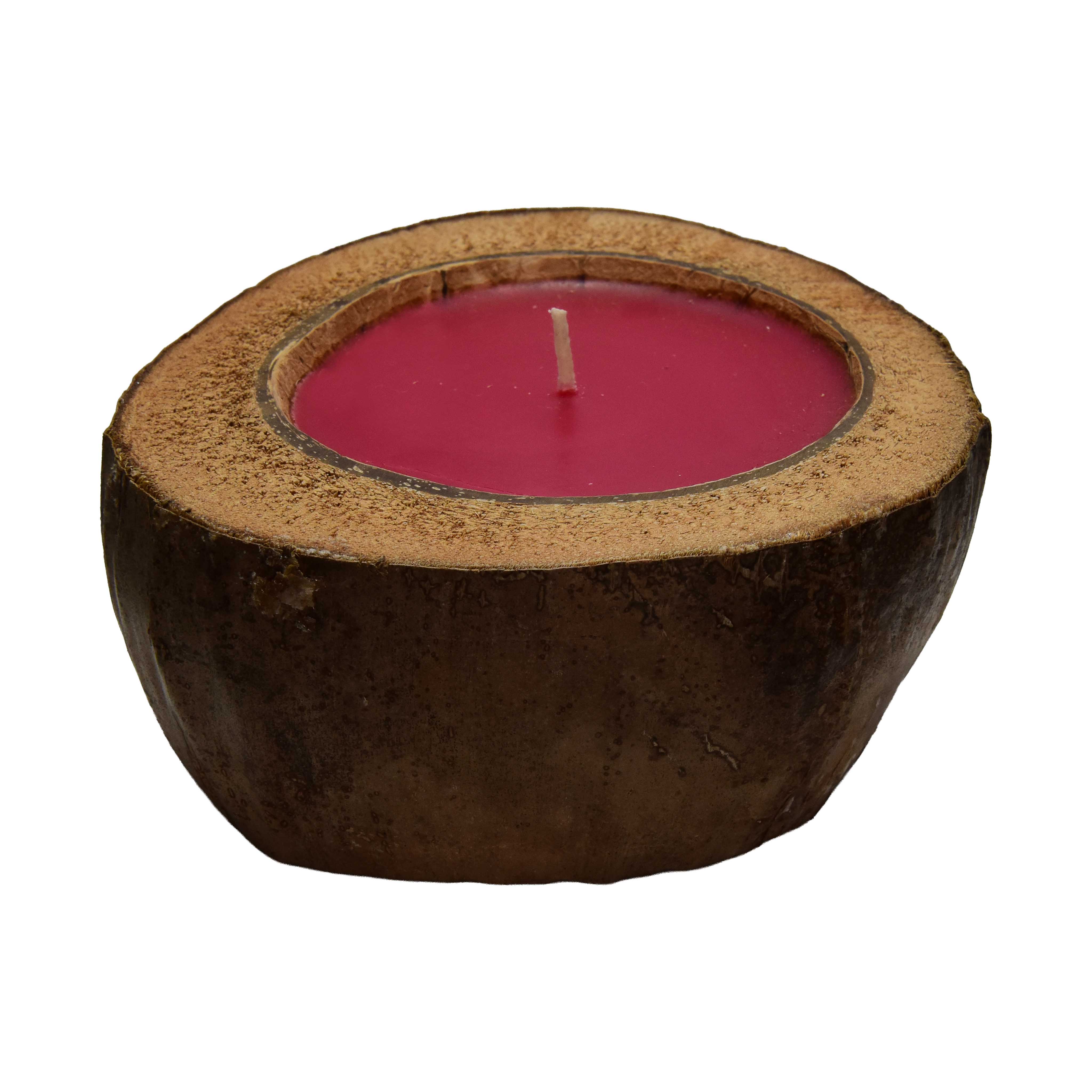 Handcrafted Lalanna Large Coconut Rose Scented Candle from Chiang Rai Thailand - Lalanna Design