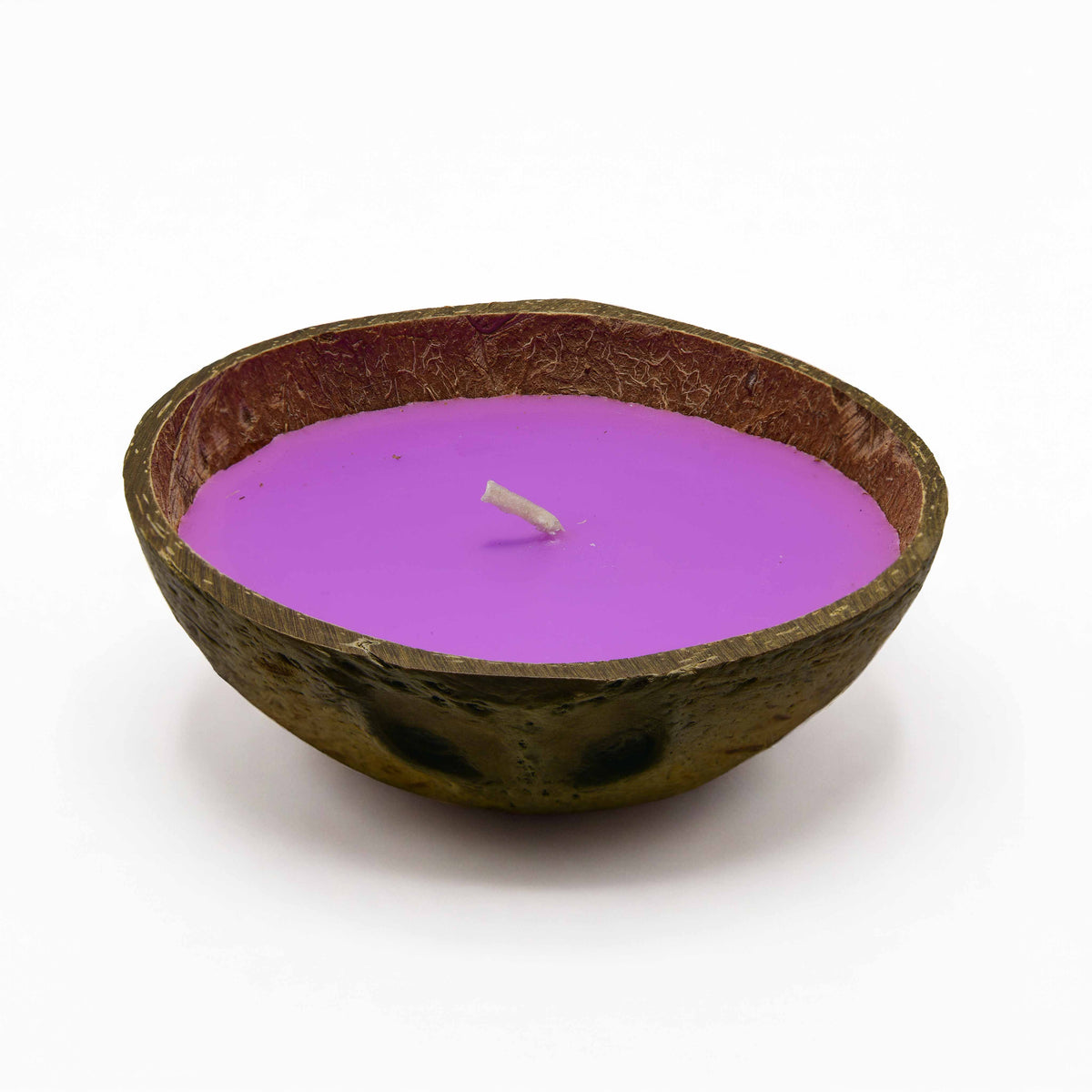 Handcrafted Lalanna Lavender Scented Candle in Coconut Shell from Chiang Mai Thailand - Lalanna Design