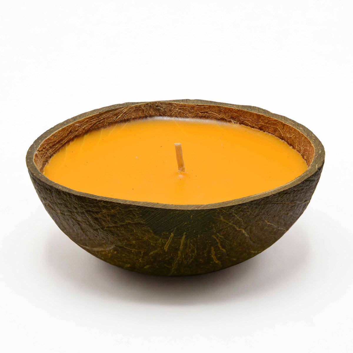 Handcrafted Lalanna Orange Scented Candle in Coconut Shell from Chiang Mai Thailand - Lalanna Design