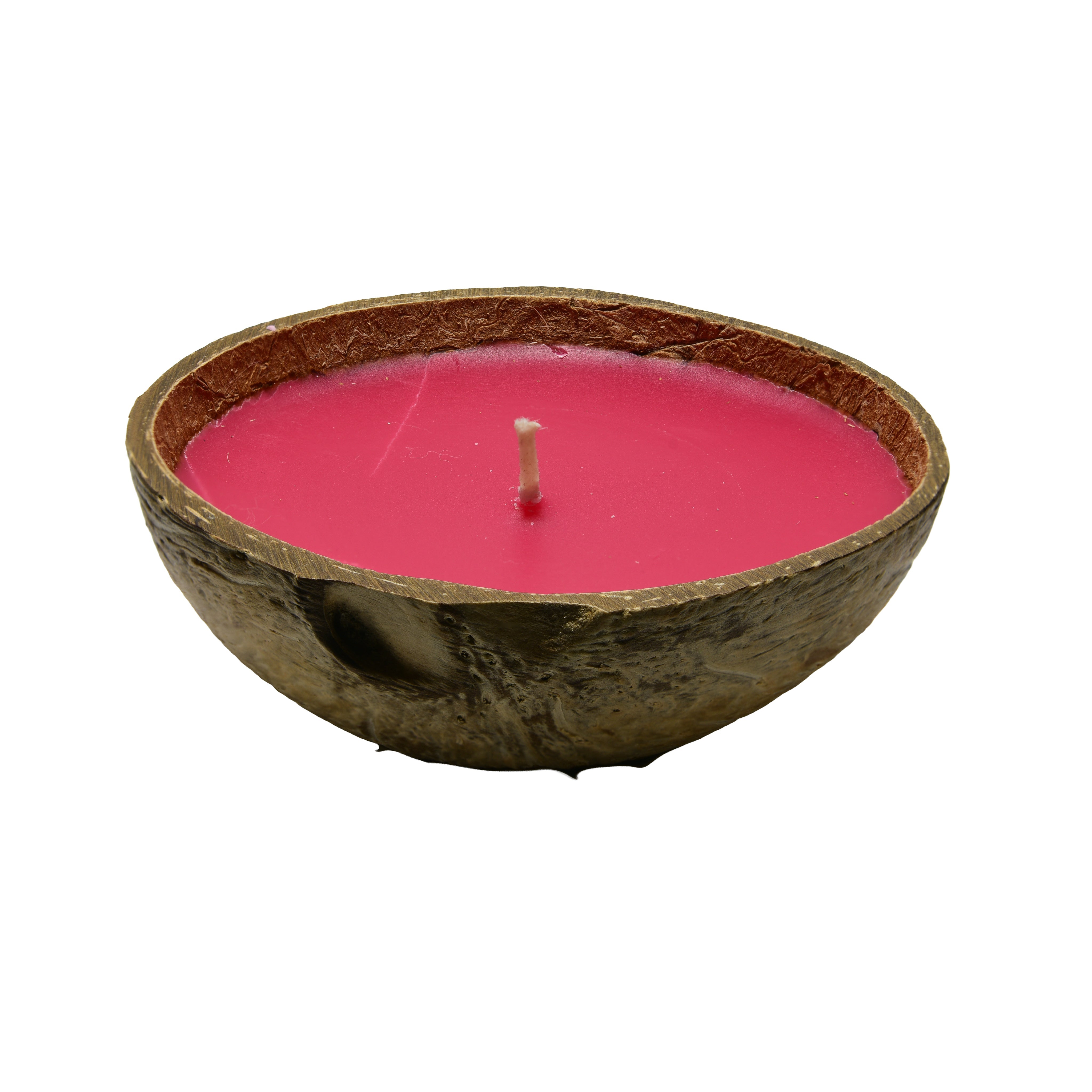 Handcrafted Lalanna Rose Scented Candle in Coconut Shell from Chiang Rai Thailand - Lalanna Design