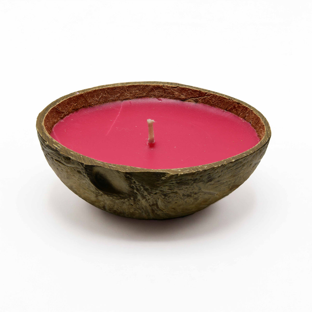 Handcrafted Lalanna Rose Scented Candle in Coconut Shell from Chiang Mai Thailand - Lalanna Design