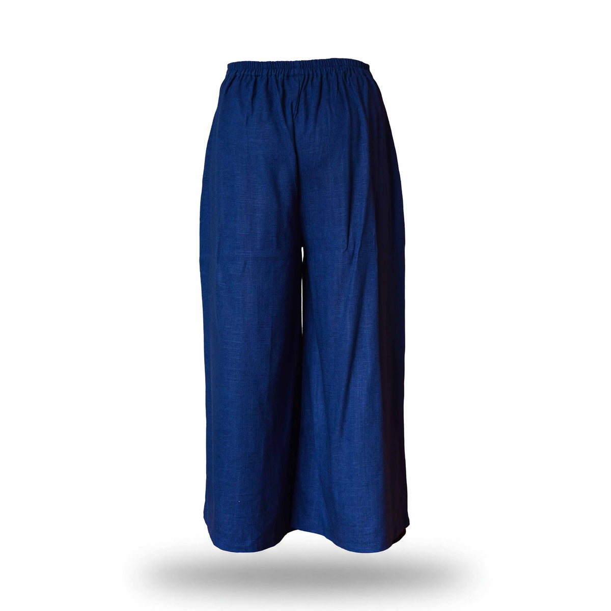 Handcrafted Lanna Hemp Wide-Leg Trousers - Blue from Chiang Mai Thailand - Lalanna Design