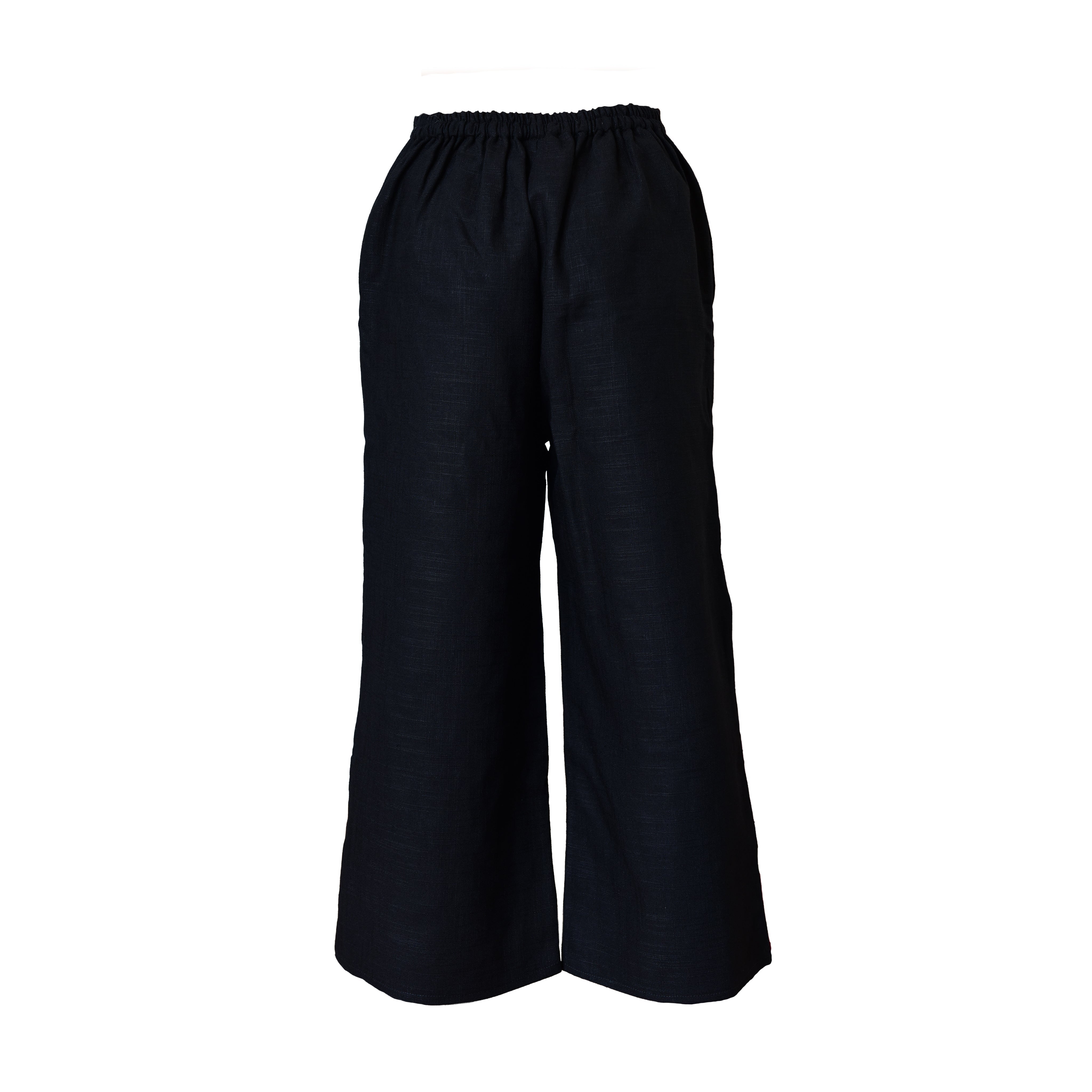 Handcrafted Lanna Hemp Wide-Leg Trousers - Vibrant Boho from Chiang Mai Thailand - Lalanna Design
