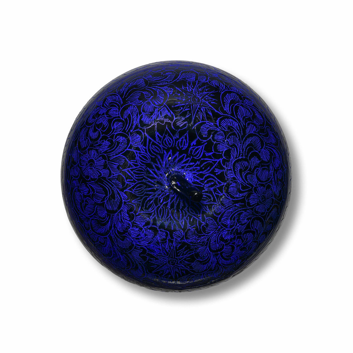 Handcrafted Lanna Lacquerware Blue Apple Shaped Box – Thai Handcrafted Decor from Chiang Mai Thailand - Lalanna Design