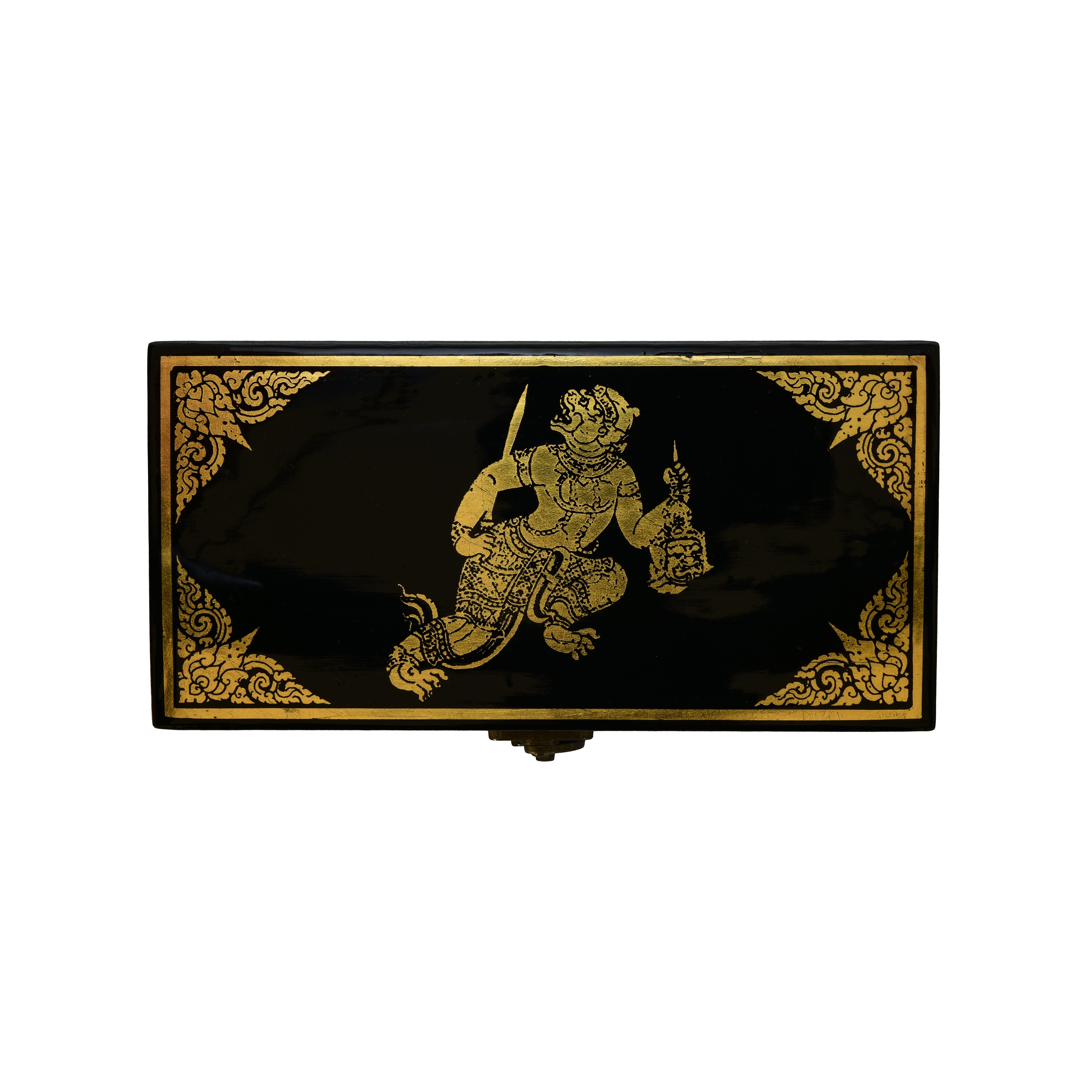 Handcrafted Lanna Lacquerware Dynamic Standing Garuda Decorative Box from Chiang Mai Thailand - Lalanna Design