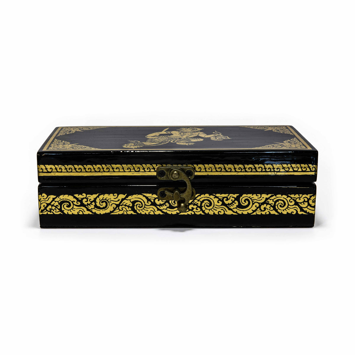 Handcrafted Lanna Lacquerware Dynamic Standing Garuda Decorative Box from Chiang Mai Thailand - Lalanna Design