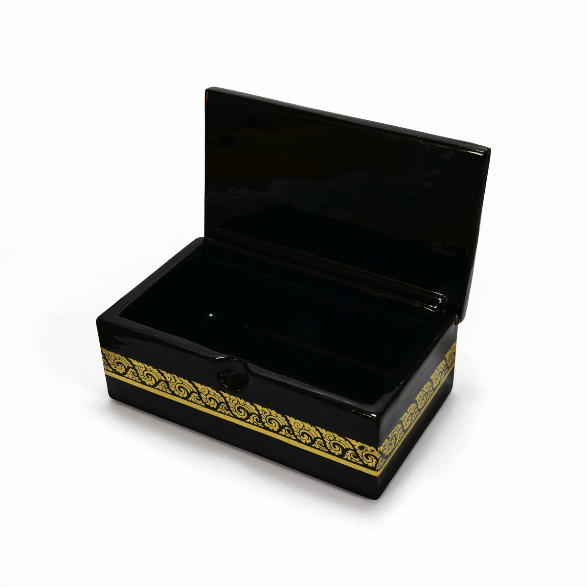 Handcrafted Lanna Lacquerware Elephants Motif Box from Chiang Mai Thailand - Lalanna Design
