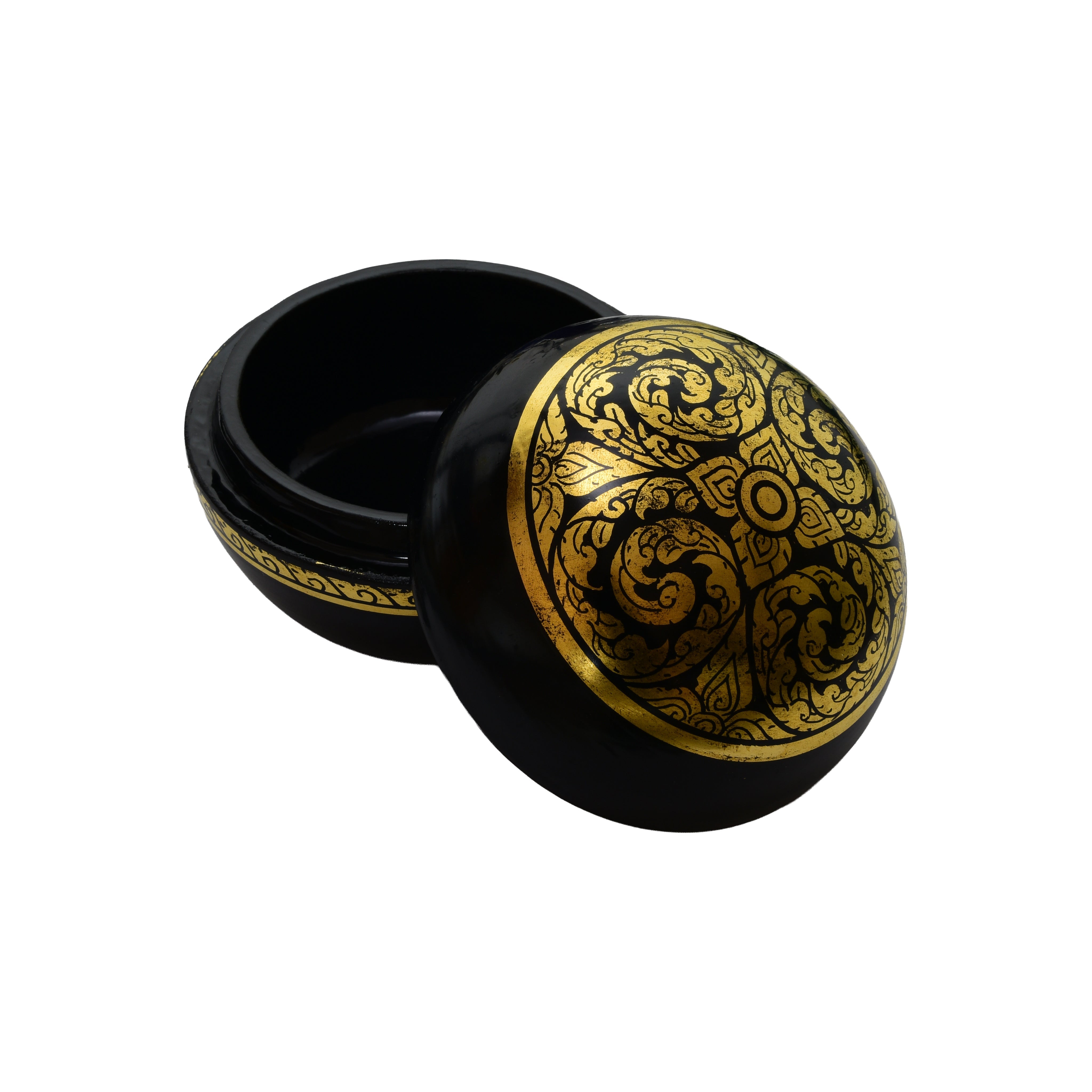 Handcrafted Lanna Lacquerware Floral Box from Chiang Mai Thailand - Lalanna Design
