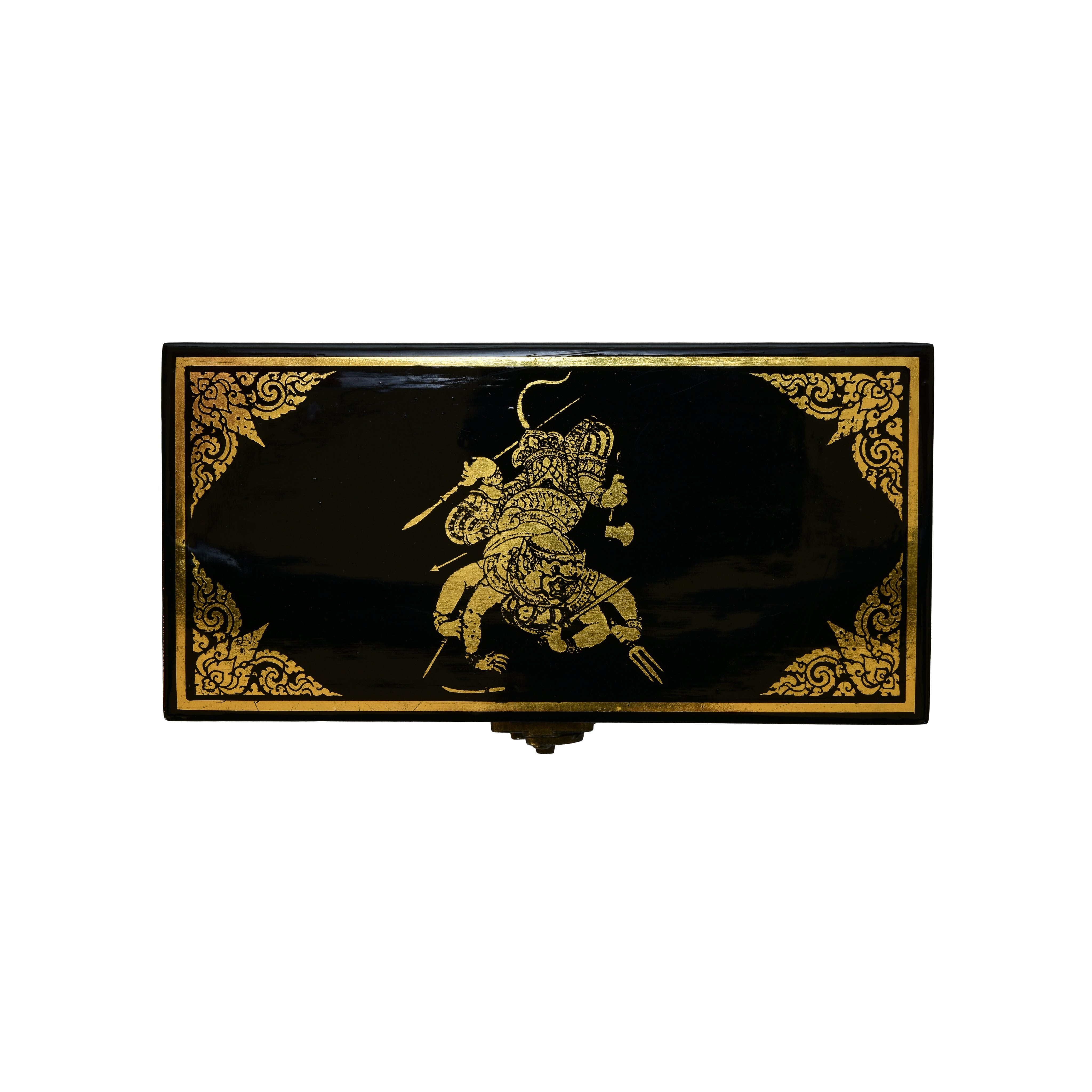 Handcrafted Lanna Lacquerware Garuda Battling Naga Box from Chiang Mai Thailand - Lalanna Design