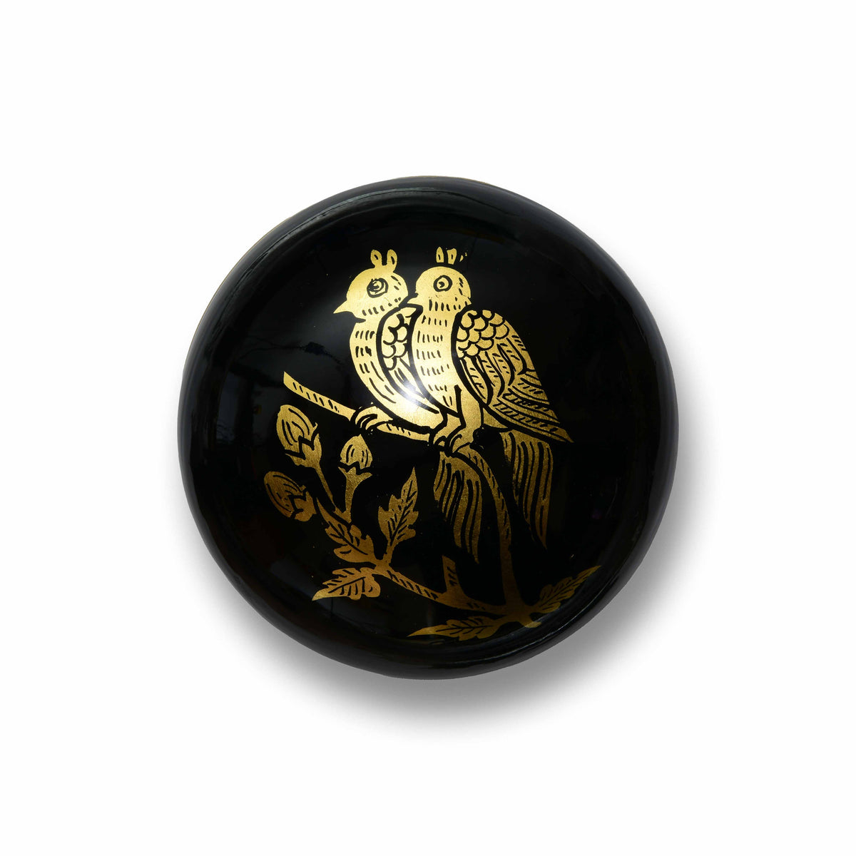 Handcrafted Lanna Lacquerware Golden Birds Box from Chiang Mai Thailand - Lalanna Design