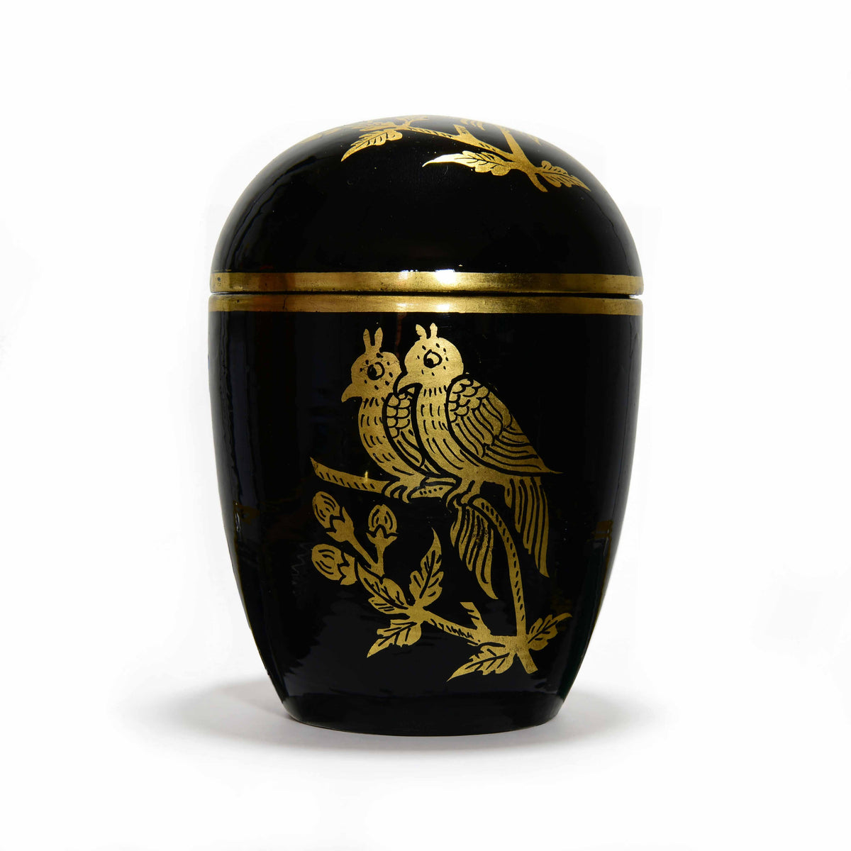 Handcrafted Lanna Lacquerware Golden Birds Box from Chiang Mai Thailand - Lalanna Design
