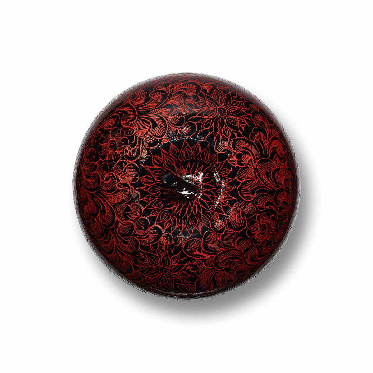 Handcrafted Lanna Lacquerware Red Apple Shaped Box – Thai Handcrafted Decor from Chiang Mai Thailand - Lalanna Design