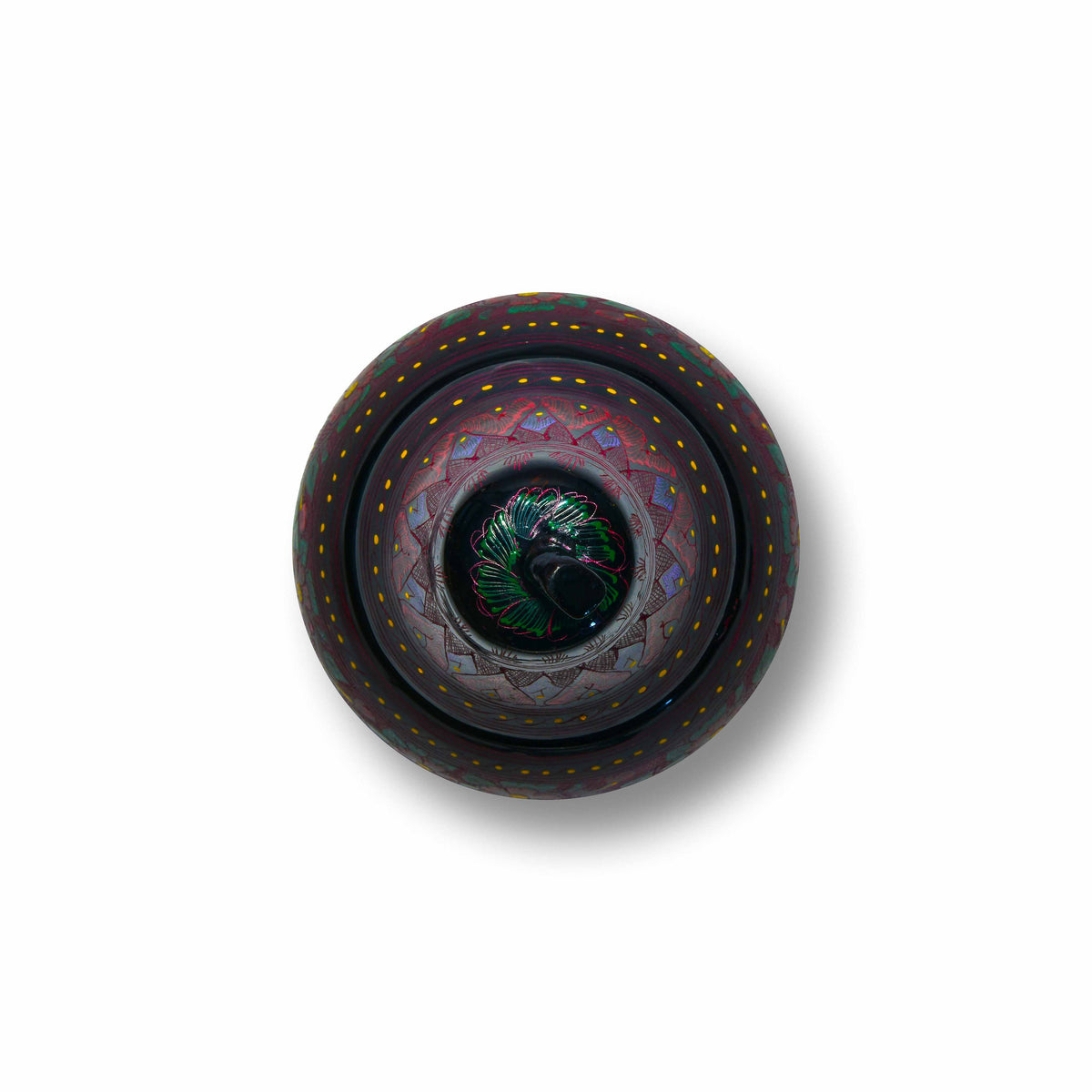 Handcrafted Lanna Lacquerware Red Floral Pear Decorative Box from Chiang Mai Thailand - Lalanna Design