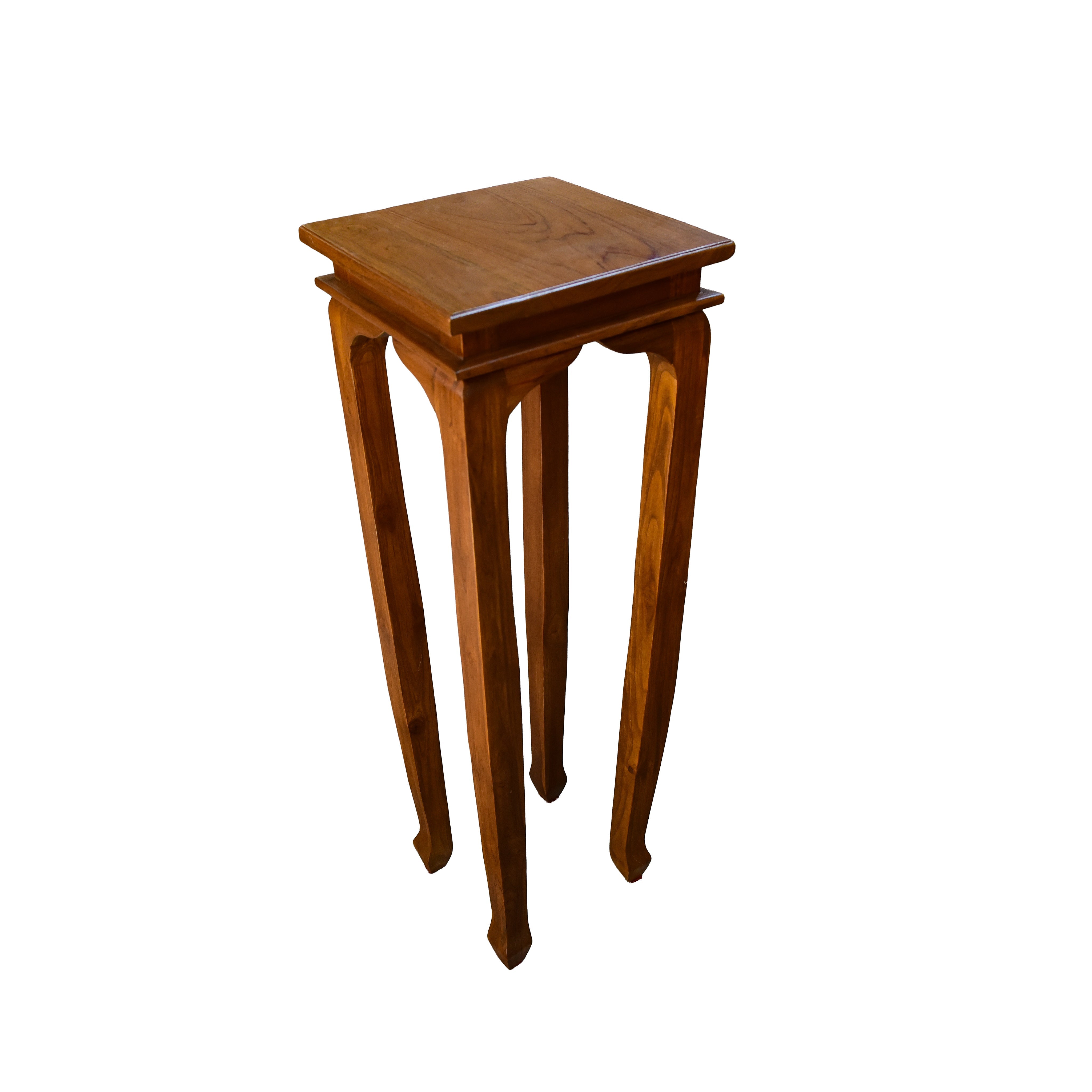 Handcrafted Lanna Style Teak Plant Stand Pedestal Table from Chiang Mai Thailand - Lalanna Design