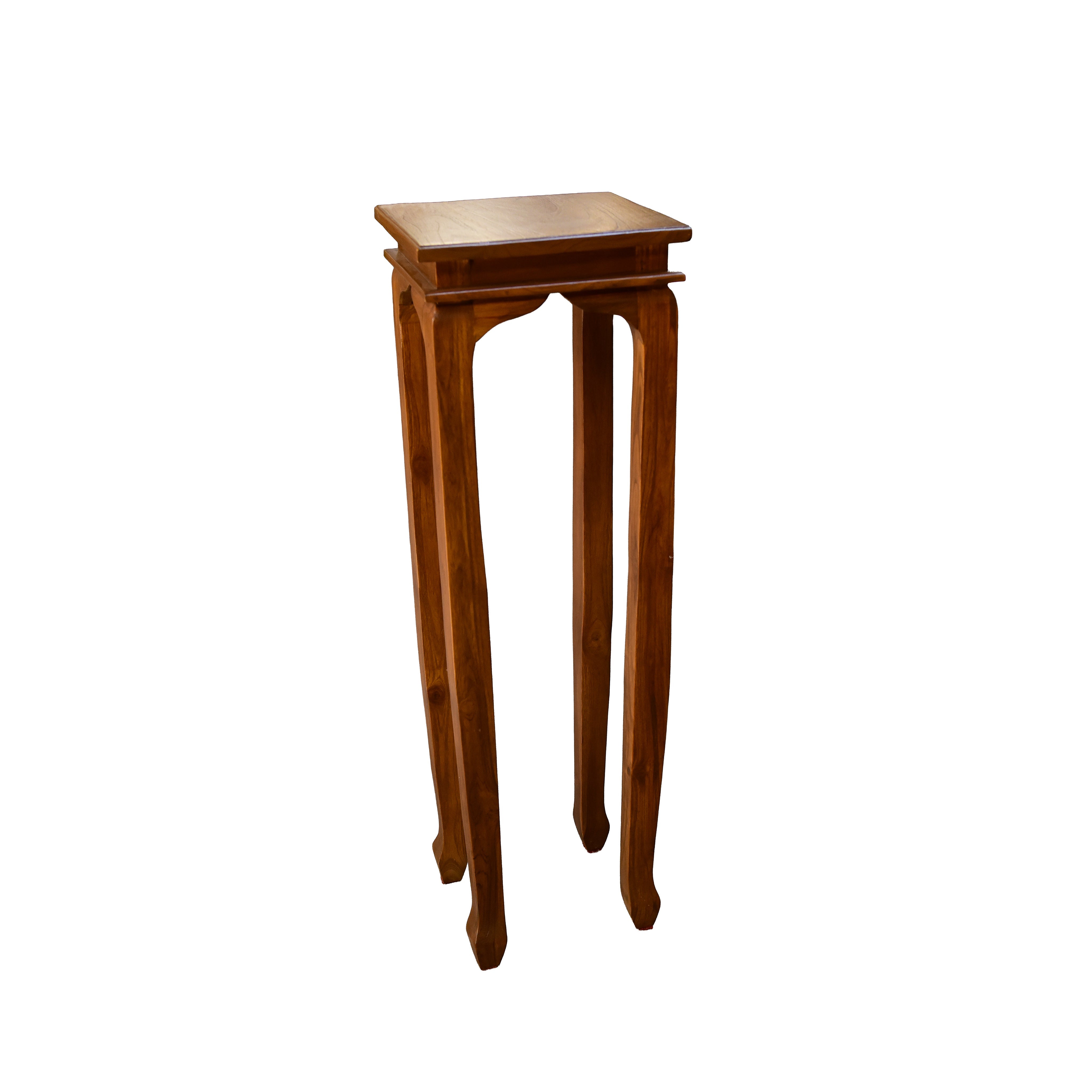 Handcrafted Lanna Style Teak Plant Stand Pedestal Table from Chiang Mai Thailand - Lalanna Design