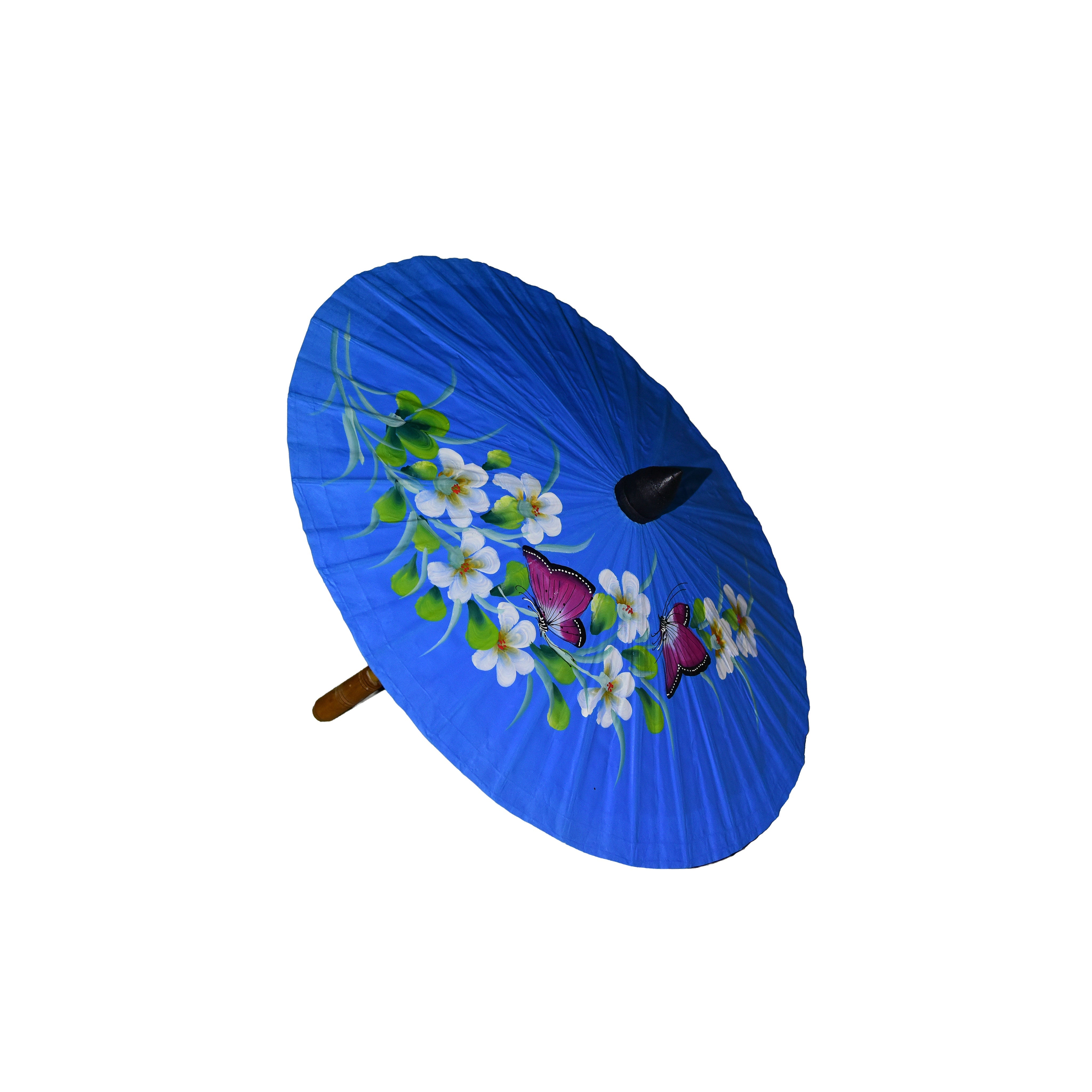 Handcrafted Sa Paper Umbrella - Blue from Chiang Mai Thailand - Lalanna Design