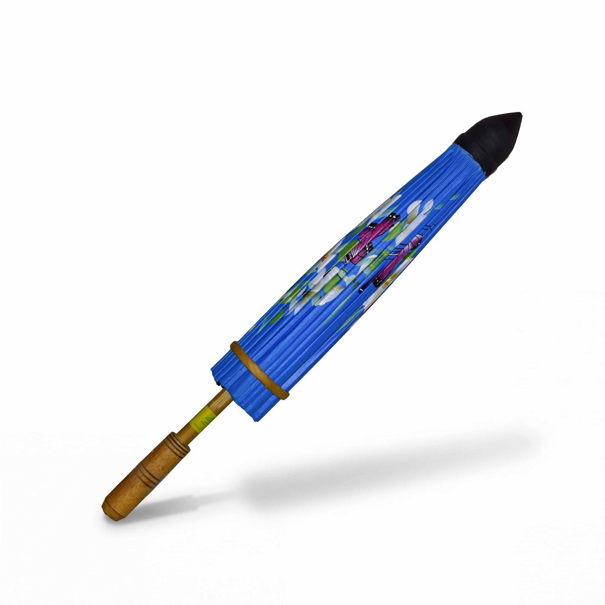 Handcrafted Sa Paper Umbrella - Blue from Chiang Mai Thailand - Lalanna Design