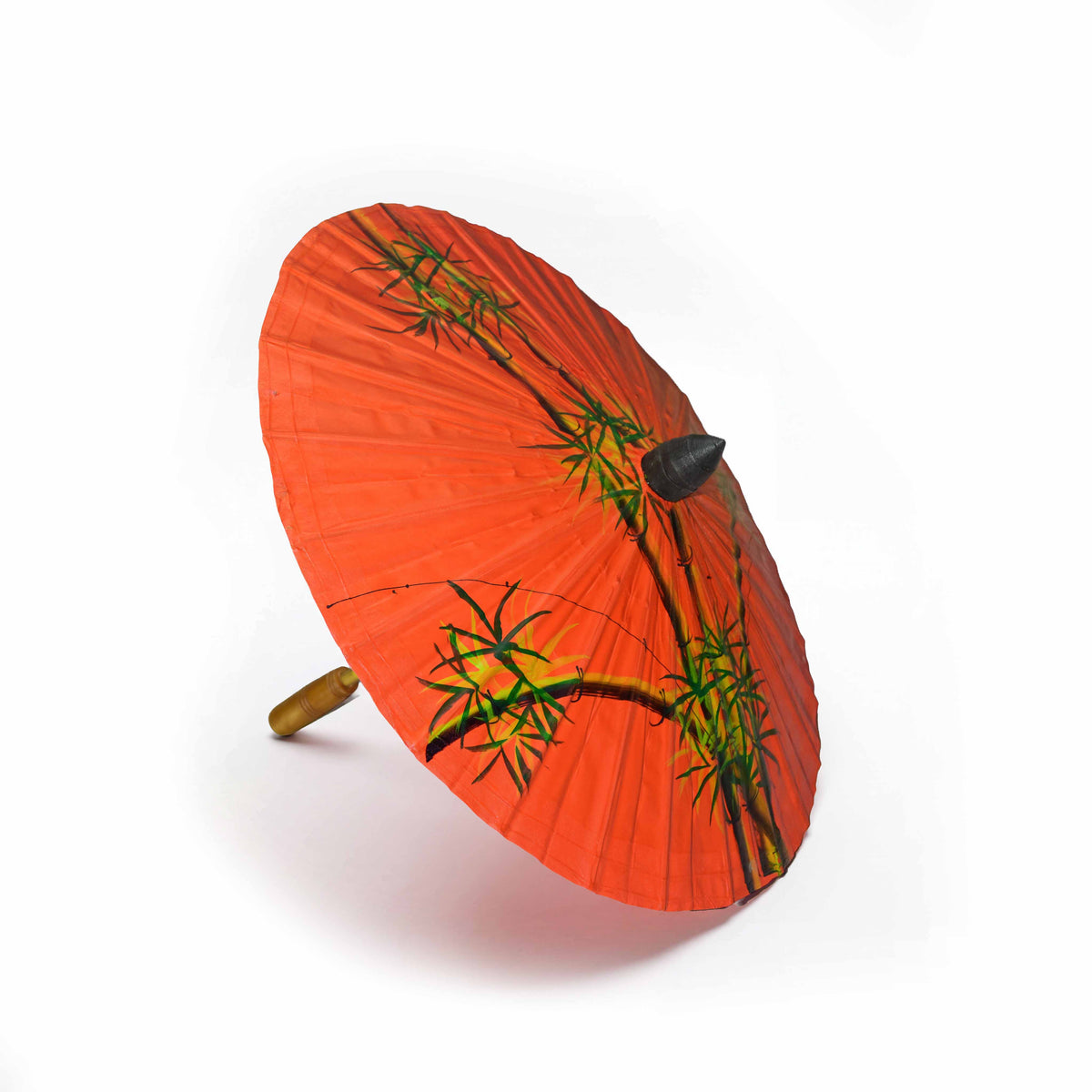 Handcrafted Sa Paper Umbrella - Orange from Chiang Mai Thailand - Lalanna Design
