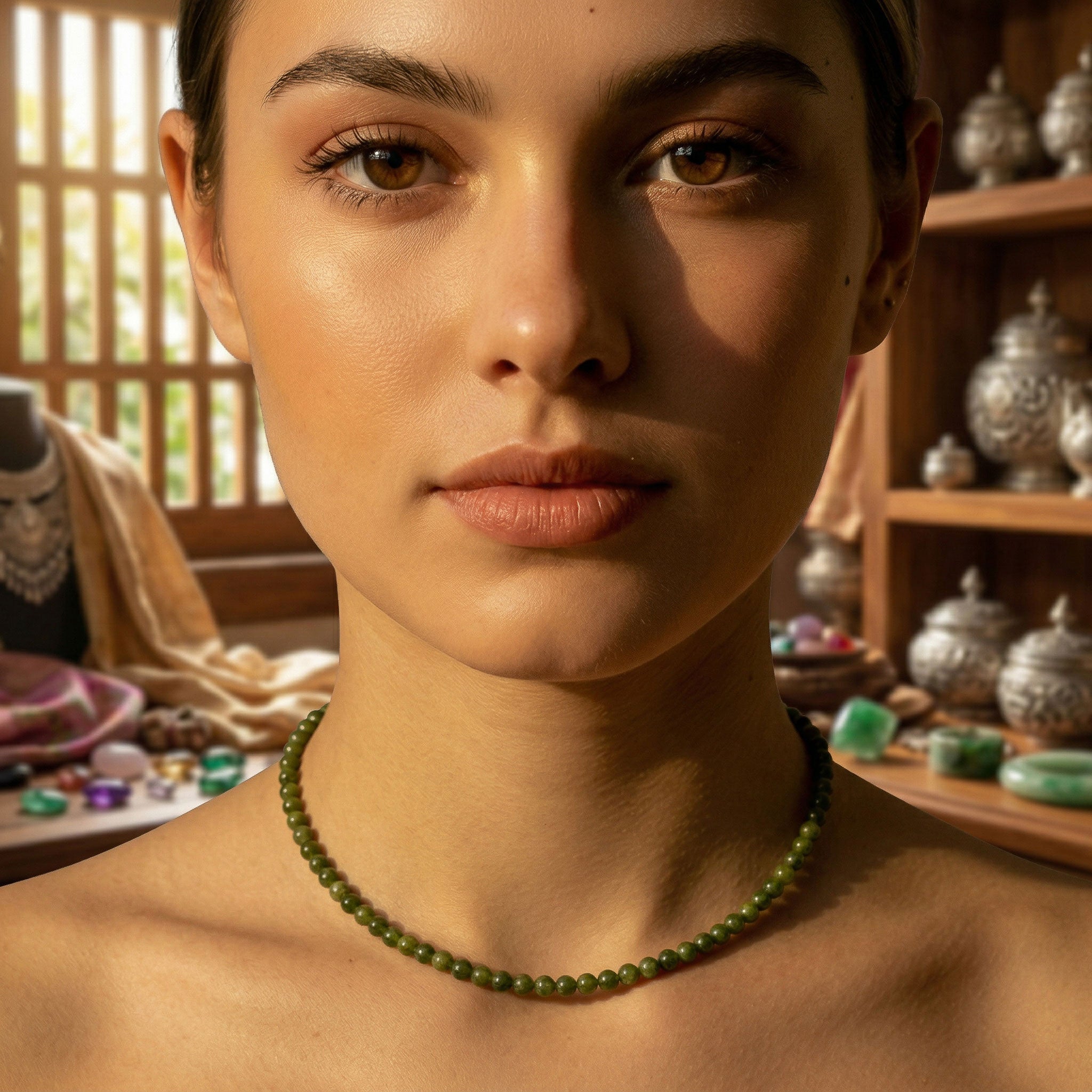 Handcrafted Thai Jade Necklace from Chiang Mai Thailand - Lalanna Design