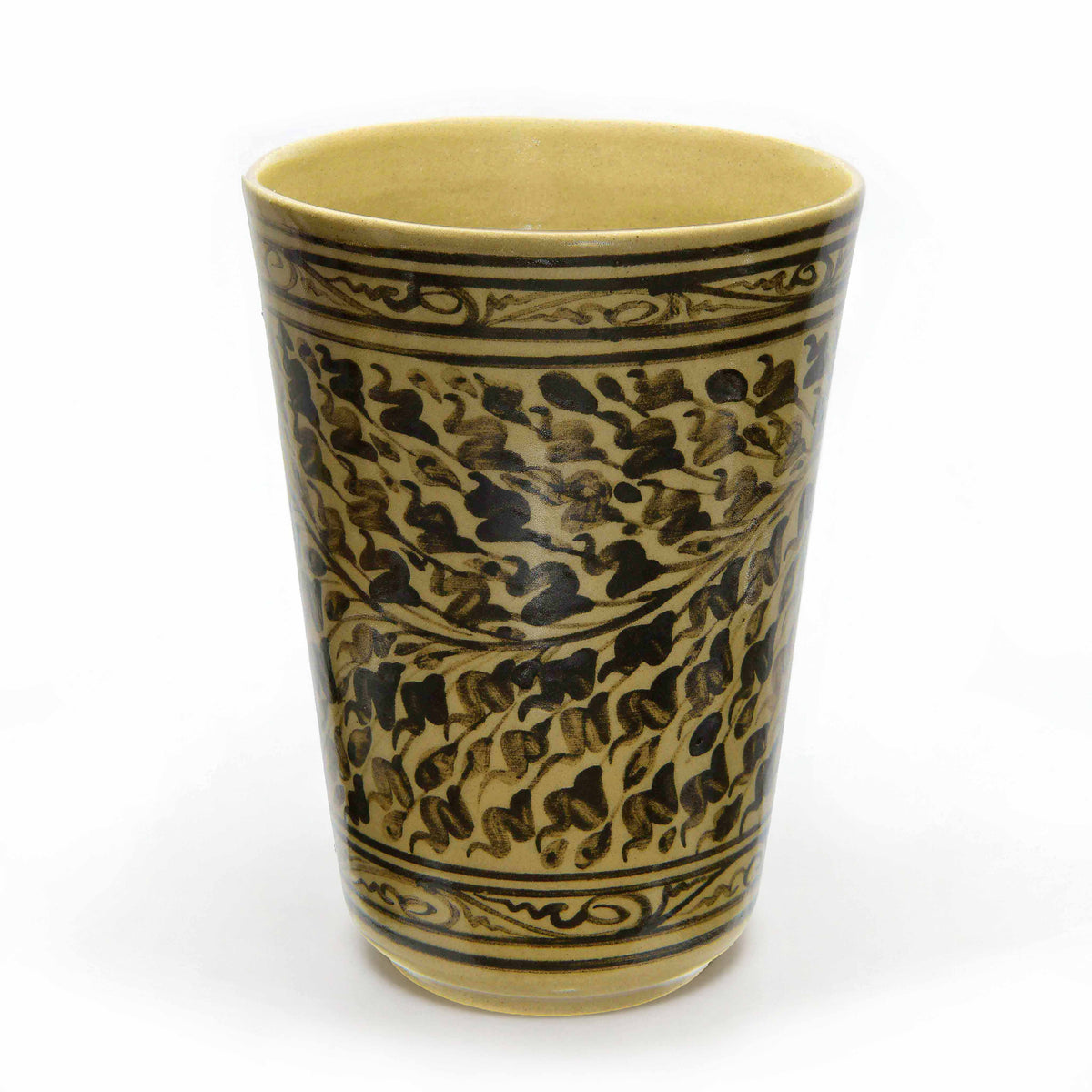 Handcrafted Wiang Kalong Floral Mug - Hand-Painted Lanna Ceramic from Chiang Mai Thailand - Lalanna Design