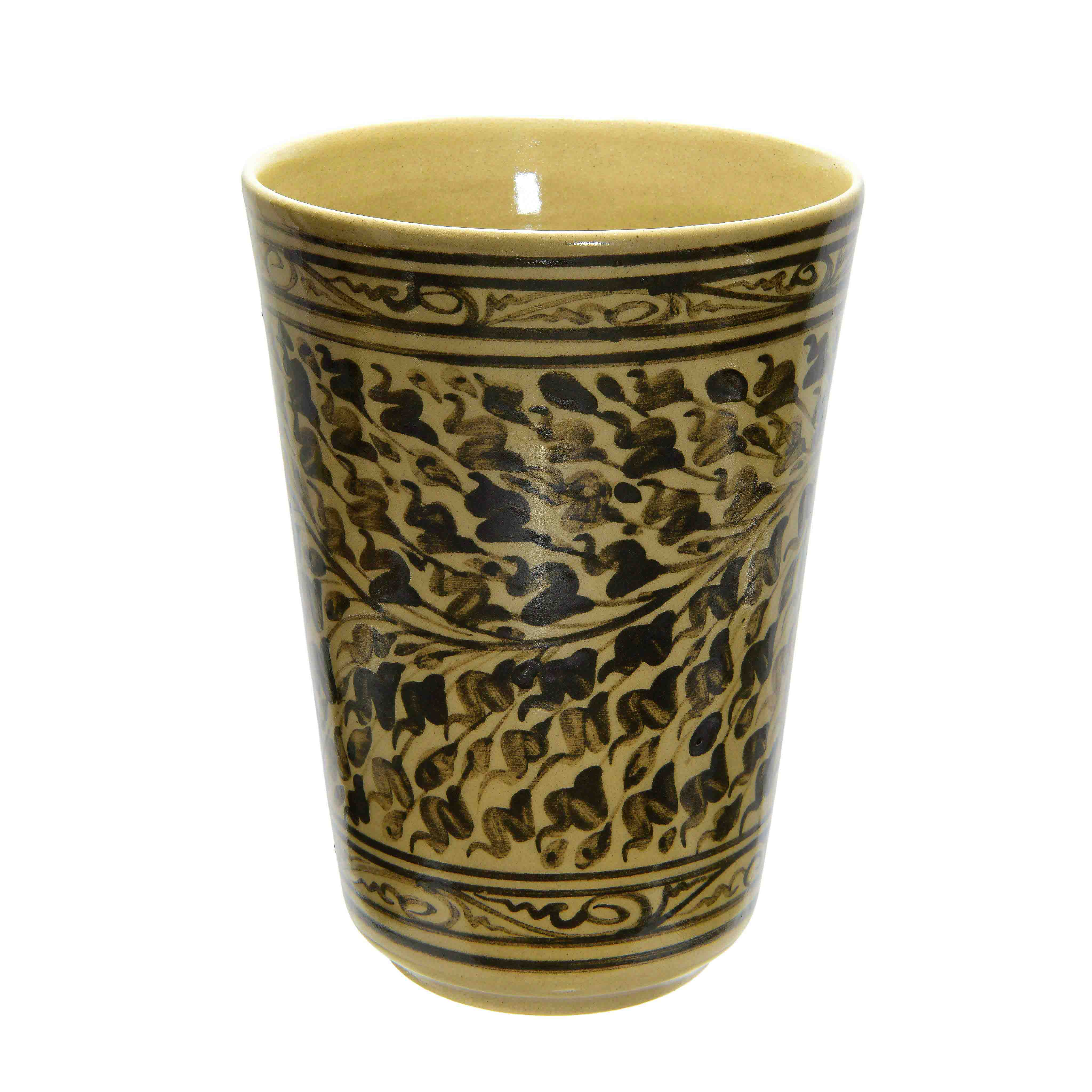 Handcrafted Wiang Kalong Floral Mug - Hand-Painted Lanna Ceramic from Chiang Mai Thailand - Lalanna Design