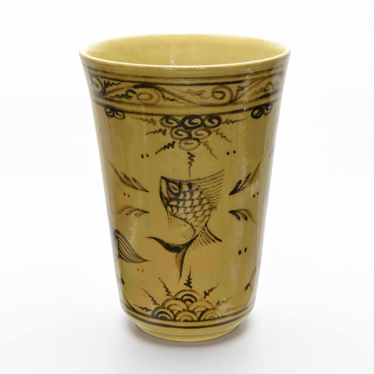 Handcrafted Wiang Kalong Peacock Mug - Hand-Painted Lanna Ceramic from Chiang Mai Thailand - Lalanna Design